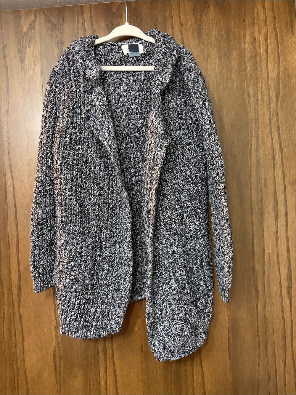 Old Navy Marled Open-Front Cardigan - Black and White